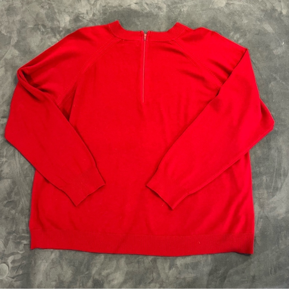 Vintage Plus size Red Crewneck Sweater with Relaxed Fit - Picture 3 of 5